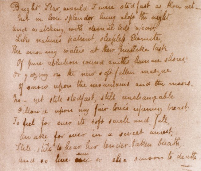 Bright Star Manuscript