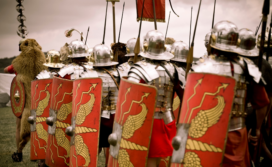 roman soldiers marching